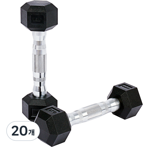 아리프 냄새없는 PEV 헥사곤 덤벨, 1kg, 20개