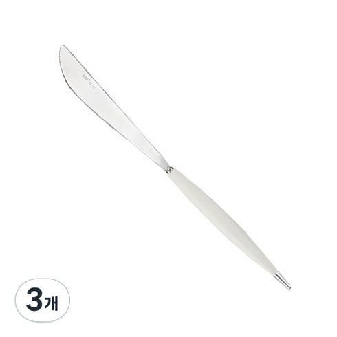 백산 국산 몽블랑 큐티 디너 나이프, 화이트, 3개