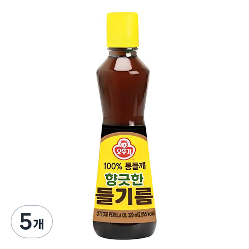 오뚜기 향긋한 들기름, 320ml, 5개