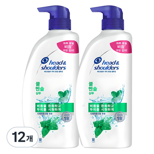 헤드앤숄더 두피 토탈 솔루션 쿨 멘솔 샴푸, 850ml, 12개