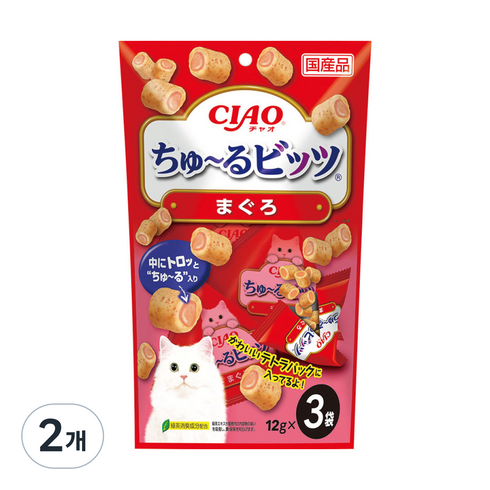 챠오츄르 고양이 츄르비츠 짜먹는 간식 3p, 참치, 36g, 2개