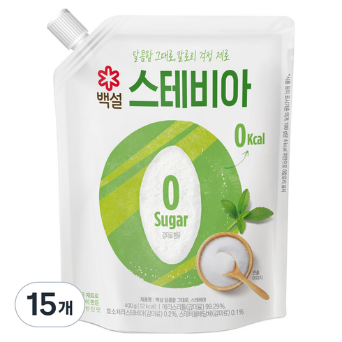백설 스테비아, 400g, 15개
