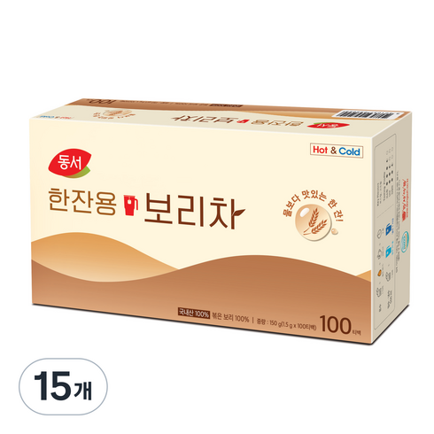 동서 한잔용 보리차, 1.5g, 100개입, 15개