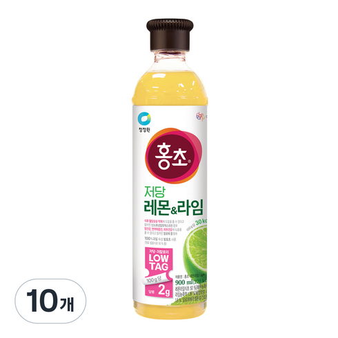 홍초 청정원 레몬 라임 저당, 900ml, 10개