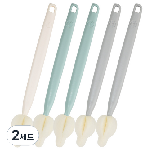 베이비앤아이 크림 롱 젖꼭지솔 5종 세트, 2세트, 크림블루