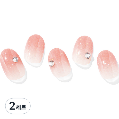 오호라 N 코랄 선셋 네일 세트, 2개