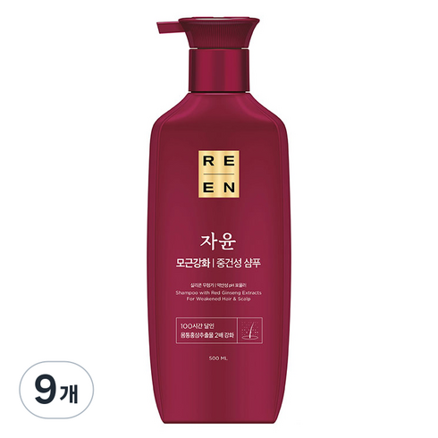 리엔 자윤 모근강화 중건성 샴푸, 500ml, 9개