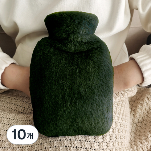 푸트로랩 따뜻한 커버 pvc 보온 물주머니 그린 1000ml, 10개