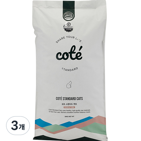 꼬뜨 전연령 스탠다드 캣츠 건식사료, 닭+오리, 20kg, 3개