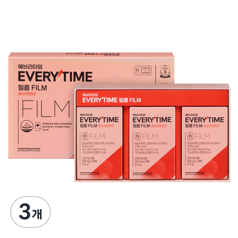 에브리타임 정품 필름 건강기능식품 20매 x 3p, 15.6g, 3개