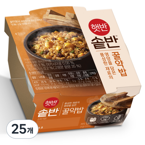 햇반 솥반 꿀약밥, 210g, 25개