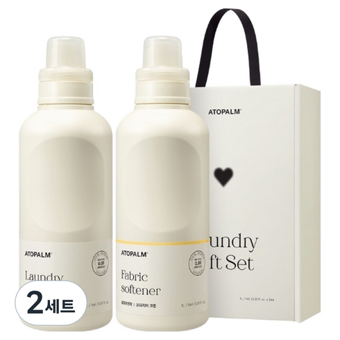 아토팜 세탁 세제 1L + 섬유유연제 프리지아코튼 1L 세트, 2세트