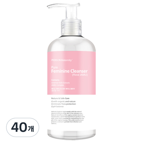 페디슨 퓨어 페미닌 플로럴 자무 여성 청결제 액상형, 300ml, 40개