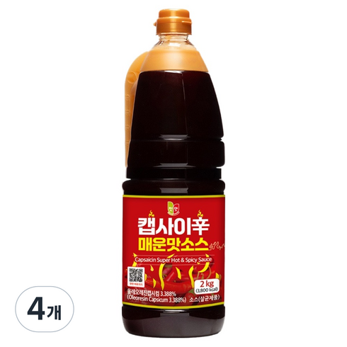 첫맛 캡사이신 매운맛 소스, 2kg, 4개