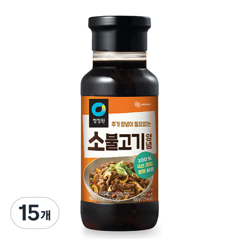청정원 명가 소불고기 양념, 500g, 15개