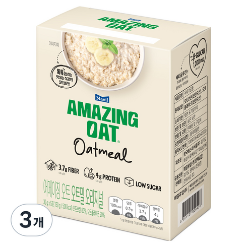 어메이징오트 오트밀 오리지널, 3개, 150g