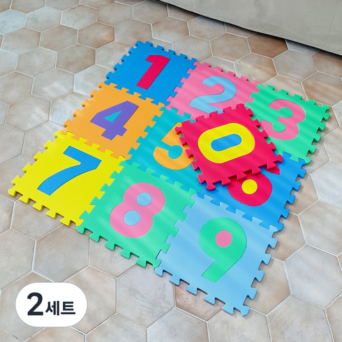 다드림 EVA 어린이안전인증 퍼즐매트 10p + 테두리 마감재 15p, 숫자놀이, 2세트