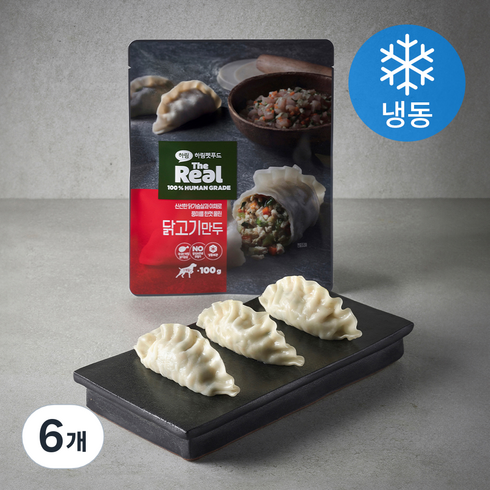 하림펫푸드 더리얼 만두 강아지 냉동 간식, 닭고기, 100g, 6개