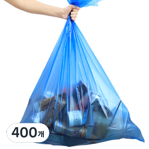 네이쳐리빙 모던데일 분리수거함 비닐봉투 청색, 80L, 400개
