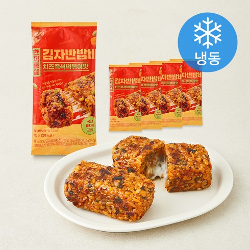 한끼통살 김자반밥바 치즈즉석떡볶이맛 (냉동), 100g, 5개