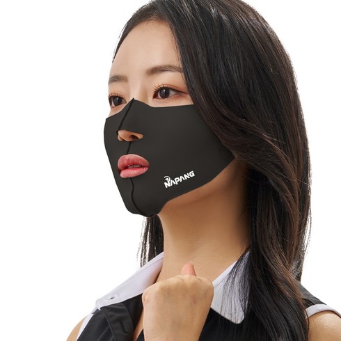 네이팡 표준형 오픈 스포츠 훼이스 가드 마스크, 블랙, 1개