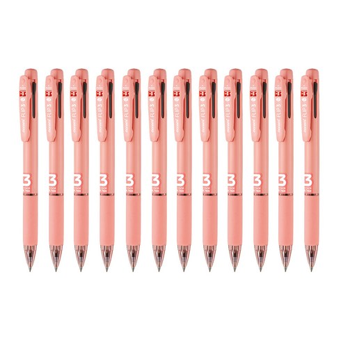 모나미 플립3 멀티펜 0.7mm, 파파야(블랙 + 블루 + 레드), 12개
