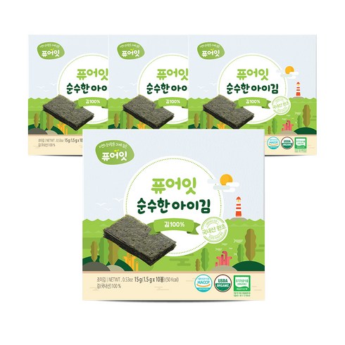 퓨어잇 순수한 아이김 김, 15g, 4개