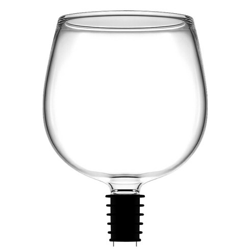 발룬피니 내열유리 병나발 와인잔 컵, 500ml, 1개