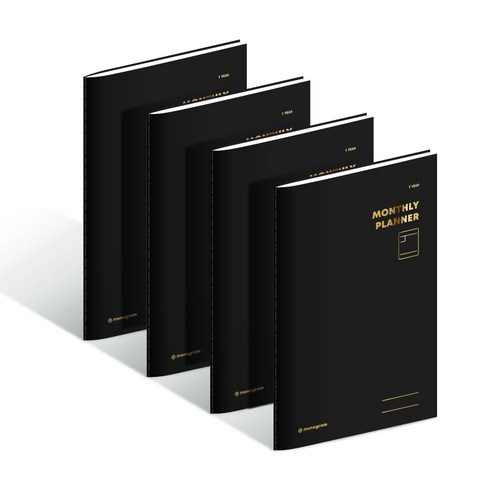 모노그램 1YEARS 먼슬리 플래너 MG-0041, PureBlack, 4개