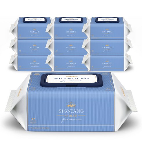 아이러브베베 시그니앙 오블루 물티슈 캡형, 75g, 77매, 10개