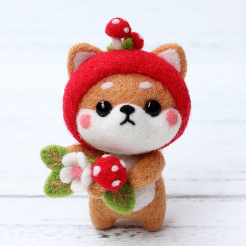 아트조이 DIY 양모펠트 키트, 1세트, 버섯시바