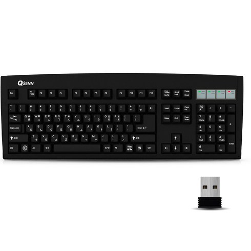 큐센 멤브레인 무선 일반형 키보드, 블랙, SEM-DT35W, 제조사축