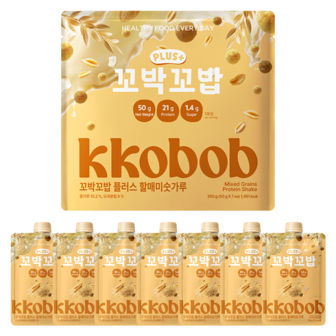 꼬박꼬밥 비브리브 플러스 단백질쉐이크 할매미숫가루맛 7p, 350g, 1개