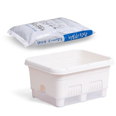 이즈리빙 내집에 텃밭 화분 + 배양토 20L, 아이보리, 1개