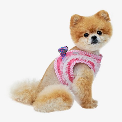 RealPet 강아지 매쉬 레이스 하네스, 핑크, 1개