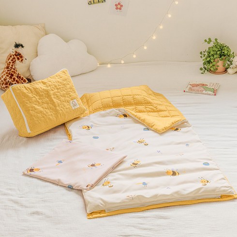 아이자리 사계절용 낮잠이불 일체형 + 여름이불 + 방수가방, 허니봉봉