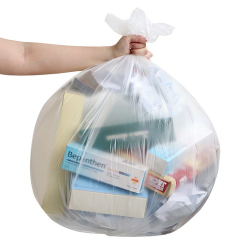 네이쳐리빙 재활용 쓰레기 분리수거 배접 비닐봉투 화이트, 80L, 100개
