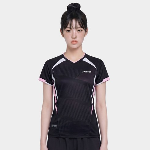 빅터 여성용 PINK STEALTH 배드민턴 티셔츠 VTC6CGW009F