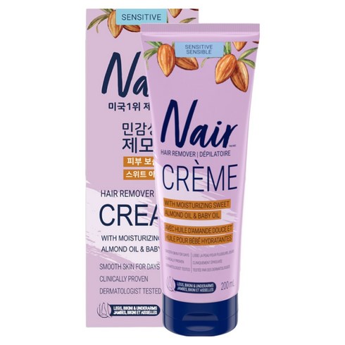 네어 민감성 스위트아몬드오일 제모크림, 1개, 200ml
