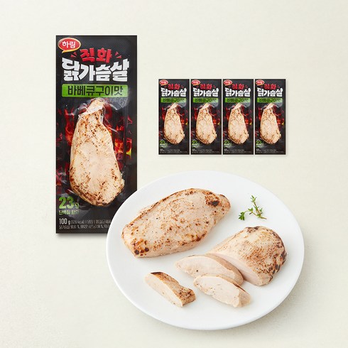 주식회사 하림 직화 닭가슴살 바베큐구이맛, 100g, 5개, 1개입