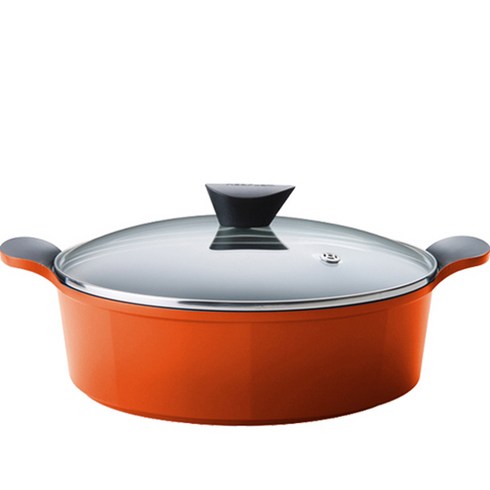 네오플램 에콜론 벤 전골냄비, 28cm, 오렌지투톤, 1개