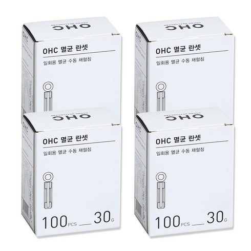 오상헬스케어 멸균 란셋 30G 채혈침, 4개, 100개입