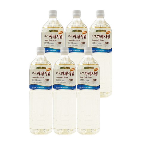 Rosebud 슈가 카페시럽, 1.5L, 6개