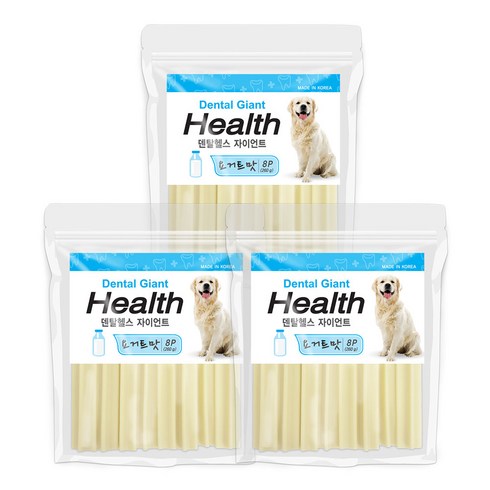 인터펫코리아 강아지 덴탈헬스 플러스 자이언트 껌, 요거트맛, 260g, 3개