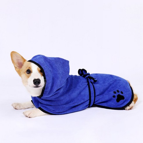 빌드온 반려동물 샤워가운, 블루, 2개