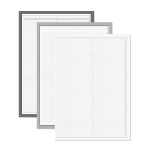 메이킷 모노 그리드 노트패드 B5, 화이트 + 그레이 + 다크그레이, 50매, 3개