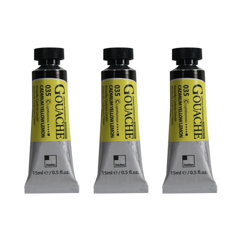 신한화구 전문가 과슈 물감 튜브 C Series 35 카드뮴 옐로 레몬 3개입, 15ml, 1색
