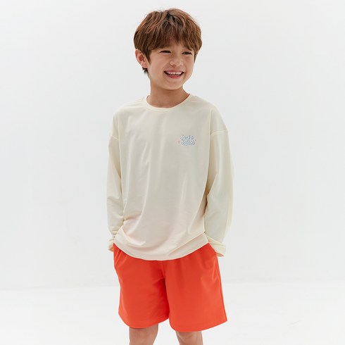 bayb 아동 주니어 선셋비치 긴팔 래쉬가드 + 보드숏 세트