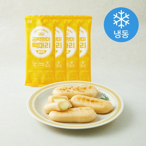 다신 곤약 현미 떡마리 통모짜 (냉동), 100g, 4개, 1개입