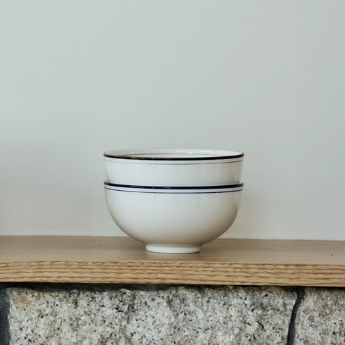 메종오브제 윤도자기 코지 대접 2종 세트, 브라운, 블루, 1세트